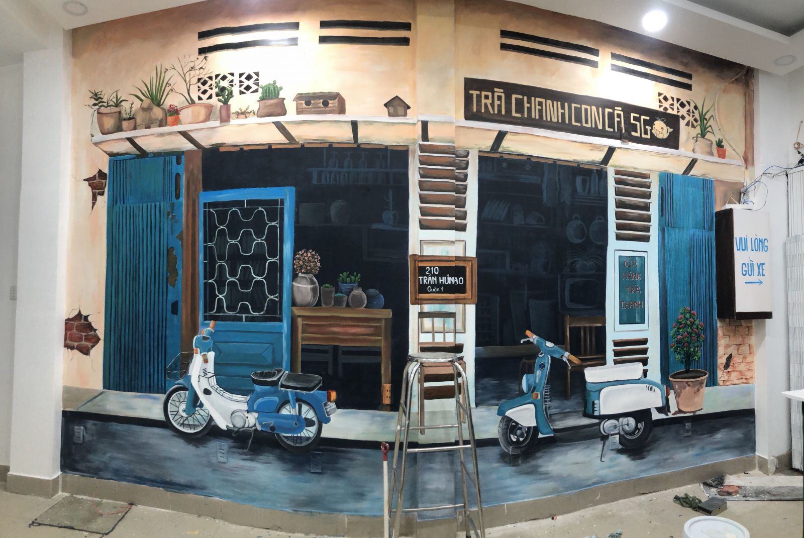 VẼ TRANH TƯỜNG QUÁN CÀ PHÊ